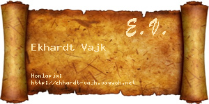 Ekhardt Vajk névjegykártya
